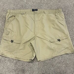 Hook & Tackle Shorts Men 48 Khaki Brown Cargo Hybrid Performance Stretch Fishing